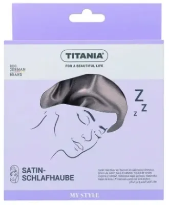 Чепец для волос атласный Titania для сна, цвет латте