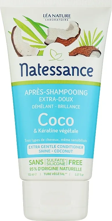 Кондиционер для волос с кокосовым маслом Natessance Gentle Moisturising Conditioner Coconut, 150 мл