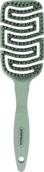Щётка для волос Titania Flex Paddle Brush для распутывания и блеска, из переработанного пластика, 27 см, зелёная