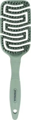Щётка для волос Titania Flex Paddle Brush для распутывания и блеска, из переработанного пластика, 27 см, зелёная