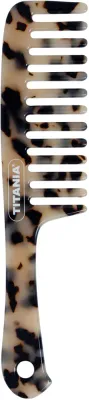 Расчёска для волос Titania Combing And Styling с ручкой, бежево-чёрная, 18,5 см