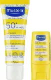 Детский набор для загара Mustela солнцезащитное молочко SPF 50+ и стик SPF 50 с маслом авокадо 40+9 мл — фото 2