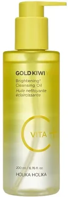 Holika Holika Gold Kiwi Vita C+ Brightening Cleansing Oil гидрофильное масло для снятия макияжа с киви и витамином C, для сияния кожи 200 мл