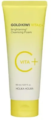 Holika Holika Gold Kiwi Vita C+ Brightening Cleansing Foam пенка для умывания осветляющая 150 мл пенка с витамином C и киви для выравнивания тона