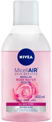 NIVEA MicellAIR двухфазная мицеллярная вода для снятия водостойкого макияжа с лица и глаз 400 мл