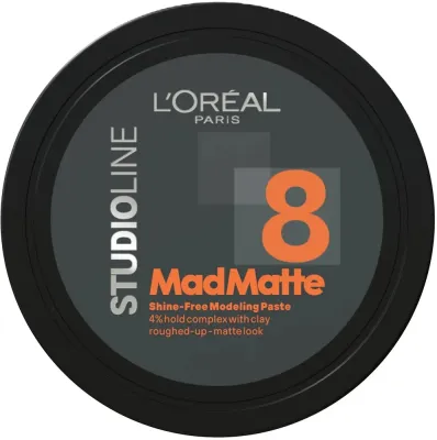 Паста для укладки волос L'Oreal Paris Studio Line 8 MadMatte Shine-Free Modeling Paste матовая, с глиной, 75 мл