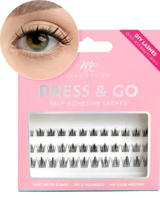 Ресницы накладные в пучках Wonder Lashes Press and Go Kim Effect самоклеящиеся, 14 мм, 36 шт