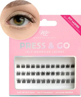 Ресницы накладные в пучках Wonder Lashes Press and Go Natural самоклеящиеся, 12 мм, 36 шт