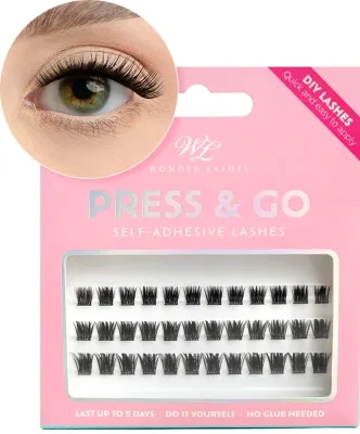 Ресницы накладные в пучках Wonder Lashes Press and Go Volume самоклеящиеся, 8 мм, 36 шт