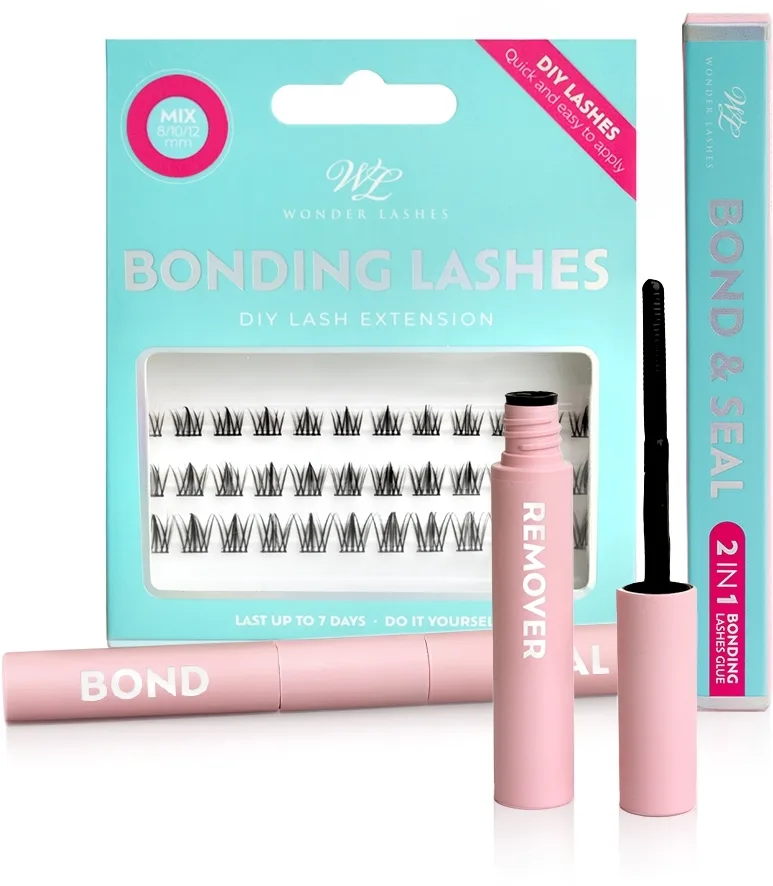 Набор Wonder Lashes Bonding Lashes Volume пучки ресниц 8/10/12 мм 36 шт клей 8 мл и ремувер 4 мл
