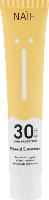 Крем солнцезащитный минеральный Naif Mineral Sunscreen SPF 30, с оксидом цинка, водостойкий, 50 мл