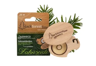 Шёлковая зубная нить Yaweco Dental Floss + Beeswax in Wooden Box, с пчелиным воском, в деревянной коробке, 25 м