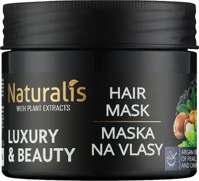 Маска для повреждённых волос Naturalis Luxury & Beauty, масло арганы и ши, кератин, коллаген, экстракт жемчуга и икры, 300 г
