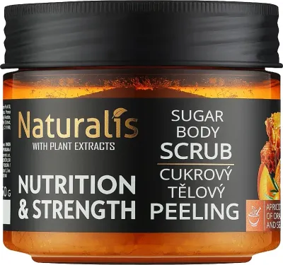 Naturalis Naturalis Sugar Body Scrub - Сахарный скраб для тела Nutrition & Strength с оливковым и абрикосовым маслом, 250 г