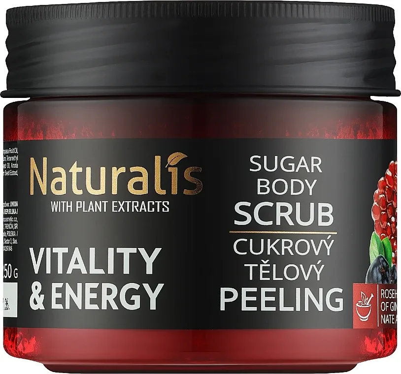 Naturalis Naturalis Sugar Body Scrub - Сахарный скраб для тела Vitality & Energy с женьшенем и гранатом, 250 г
