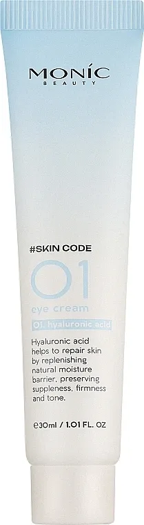 Крем для кожи вокруг глаз Monic Beauty #Skin Code 01 Hyaluronic Eye Cream ультралёгкий, с гиалуроновой кислотой, 30 мл