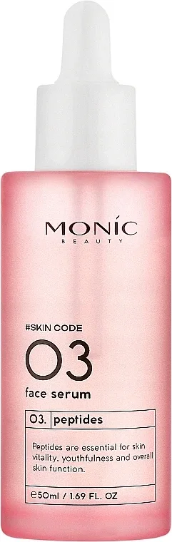 Сыворотка для лица Monic Beauty Skin Code 03 разглаживающая, с пептидами и гиалуроновой кислотой, 50 мл