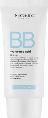 BB-крем для лица Monic Beauty Hyaluronic Acid BB-Cream с гиалуроновой кислотой, лёгкий, 50 мл