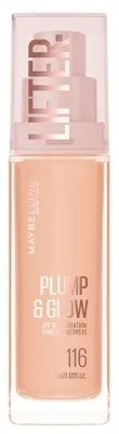 Тональная основа Maybelline New York Plump и Glow Foundation разглаживающая, лёгкая, 30 мл