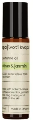 Масло парфюмированное для тела Spalvoti Kvapai Oil Fragrance цитрус и жасмин без спирта 10 мл