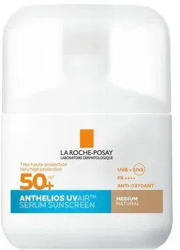 La Roche-Posay Anthelios UV Air Sunscreen Serum сыворотка солнцезащитная тонирующая для лица SPF 50+ с ниацинамидом, оттенок Medium Natural, 50 мл