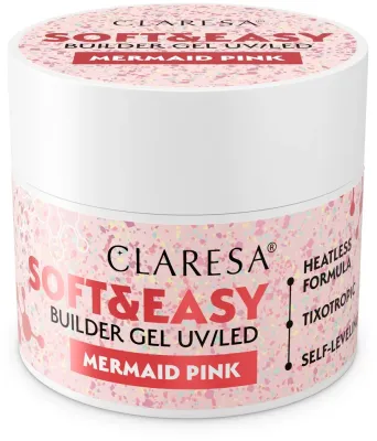 Моделирующий гель для ногтей Claresa Soft Easy Builder Gel UV/LED Mermaid Pink, 12 г