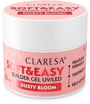 Строительный гель для ногтей Claresa Soft и Easy Builder Gel UV/LED Dusty Bloom, тиксотропный, 12 г