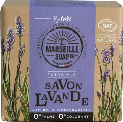 Мыло марсельское кусковое Tade Marseille Lavender Bar Soap, с лавандой, 100 г