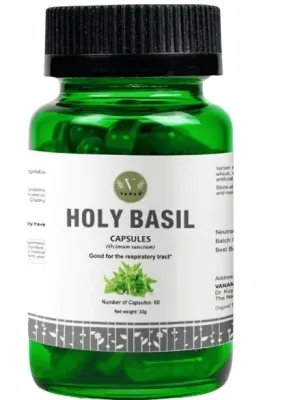 БАД для дыхательной системы в капсулах Vanan Holy Basil Capsules, 60 шт