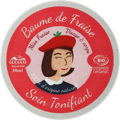 Бальзам для лица и тела Oleanat Organic Miss Provence Strawberry Balm клубничный, с маслом семян клубники, 30 мл