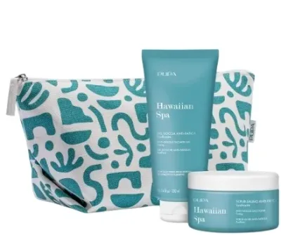 Набор Pupa Hawaiian Spa гель для душа 300 мл скраб для тела 350 г и косметичка
