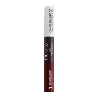 Блеск для губ Rougj+ 2IN1 Tint and Shine 2 в 1 жидкая матовая помада и блеск, 6 мл