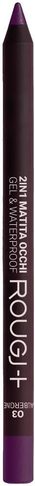 Карандаш для глаз Rougj+ 2in1 Gel and Waterproof гелевый, водостойкий, 1,22 г, оттенок 03 - Aubergine