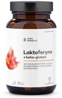 БАД Лактоферрин + бета-глюкан Aura Herbals Laktoferyna + Beta-Glukan, 60 шт