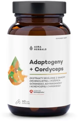 БАД Адаптогены + Cordyceps Aura Herbals Adaptogeny + Cordyceps, 60 шт