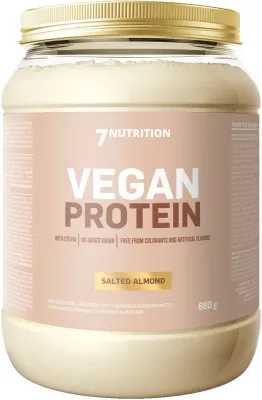 Протеин 7Nutrition Vegan Protein Salted Almond, вкус «Солёный миндаль», для спортсменов, 660 г