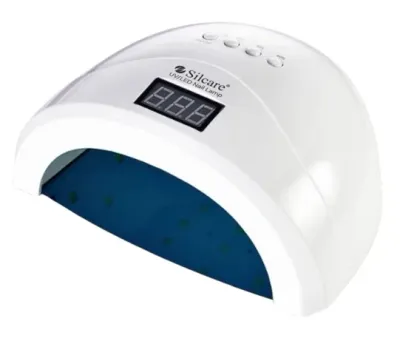 Лампа для ногтей Silcare 1S White UV/LED 48 Вт со встроенным зеркалом, белая, 1 шт