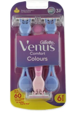 Набор одноразовых бритв Gillette Venus Simply 3 Plus, синие 3 шт. + розовые 3 шт., 6 шт