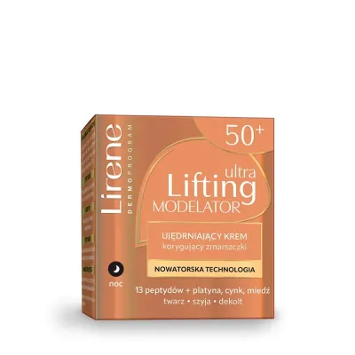 Lirene Dermo Program Ultra Lifting Modelator ночной лифтинг-крем для лица против морщин с пептидами и ретинолом 50+ 50 мл