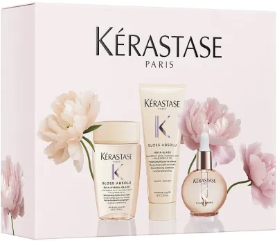 Набор Kerastase Gloss Absolu шампунь 80 мл кондиционер 75 мл и масло для блеска волос 45 мл