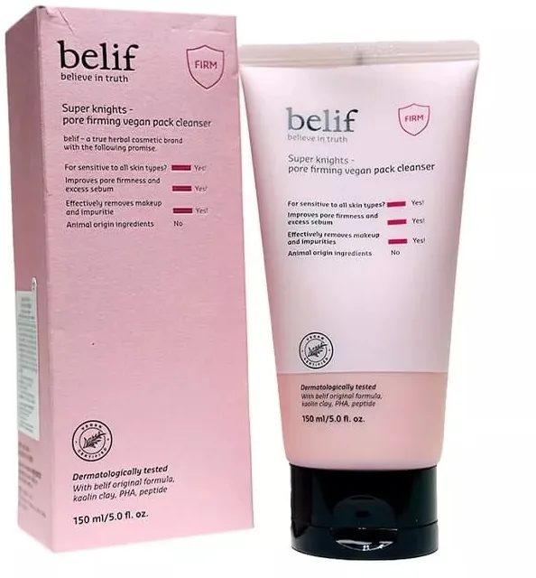 Гель для умывания Belif Super Knights Pore Firming Vegan Pack Cleanser очищающий, сужающий поры, 150 мл