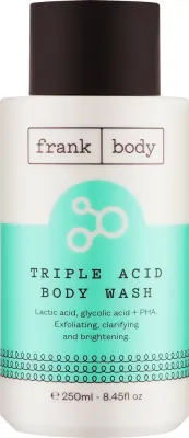 Frank Body Triple Acid гель для душа 250 мл, отшелушивающий, с гликолевой и молочной кислотами и PHA, для гладкой кожи тела