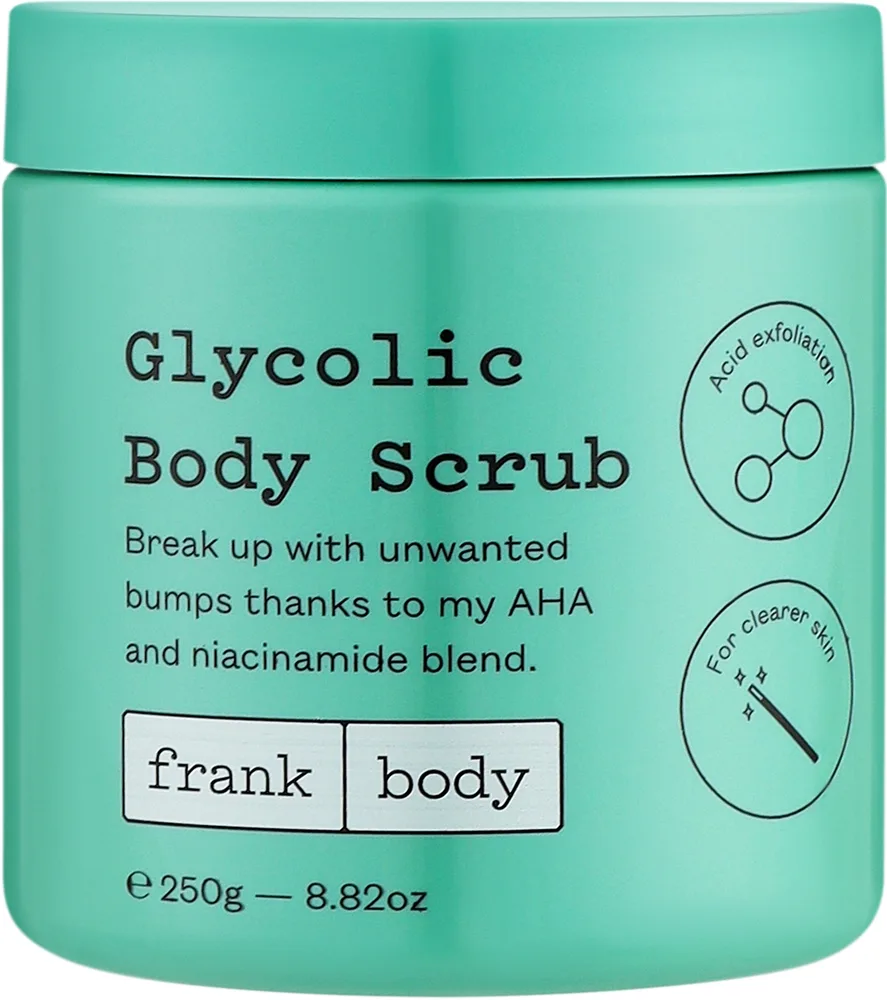 Frank Body Frank Body Glycolic Body Scrub - Гликолевый скраб для тела с AHA-кислотами и пемзой, 250 г
