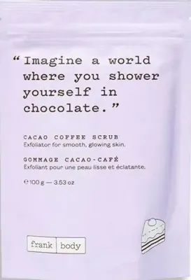 Frank Body скраб для тела кофейный Cacao Coffee Scrub 100 г, дорожный формат, с какао, кофе и миндальным маслом для сухой кожи