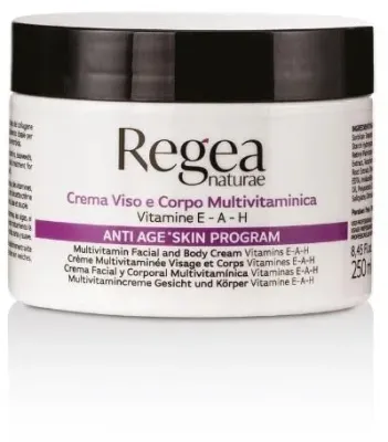 Regea Naturae Anti Age Skin Program крем для лица и тела мультивитаминный 250 мл, с гиалуроновой кислотой и морским коллагеном