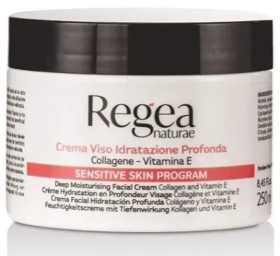 Regea Naturae Sensitive Skin Program крем для лица глубоко увлажняющий для чувствительной кожи 250 мл, увлажняющий крем с коллагеном и витамином E