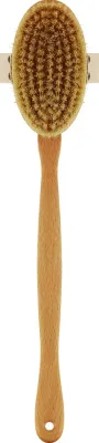Щётка для купания Nippes Solingen Brush H4, овальная, бежевая, жёсткий светлый натуральный ворс, с ремешком, 42 см