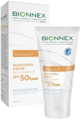 Солнцезащитный крем Bionnex Preventiva SPF50+ для сухой и чувствительной кожи 50 мл