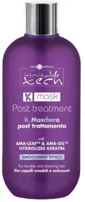 Маска для волос после кератинового выпрямления Hair Company Inimitable Tech, гидролизованный кератин, масло асаи, протеины коллагена, 250 мл
