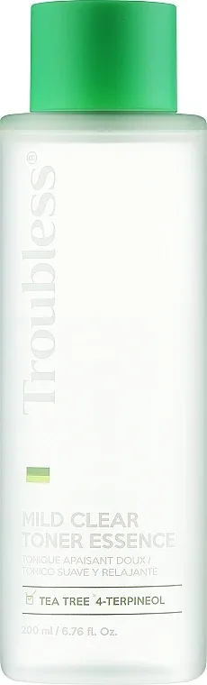 Тоник-эссенция для лица Troubless Mild Clear с чайным деревом, корой ивы и гиалуроновой кислотой, 200 мл